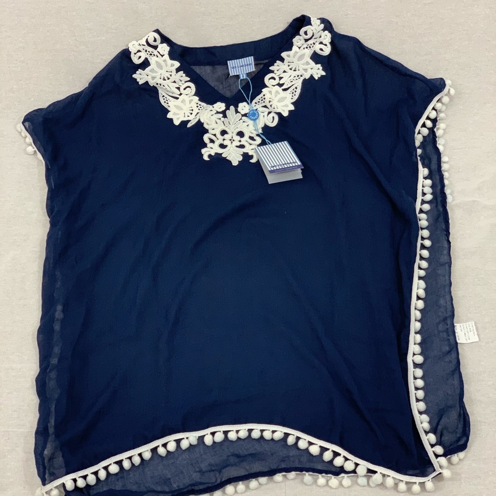 NWT!π Les Canebiers Embroidered Tunic Beach Cover-up - Picture 6 of 6